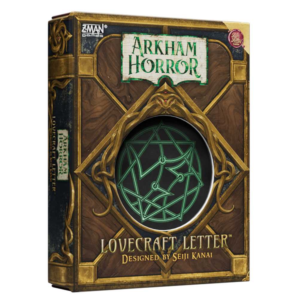 Arkham Horror Lovecraft Letter card game box, a Cthulhu mythos take on the Love Letter game