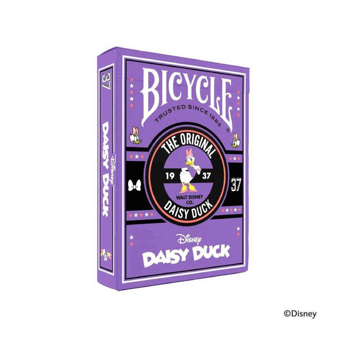 Bicycle Disney Classic Daisy Duck playing cards deck, front of the tuck box