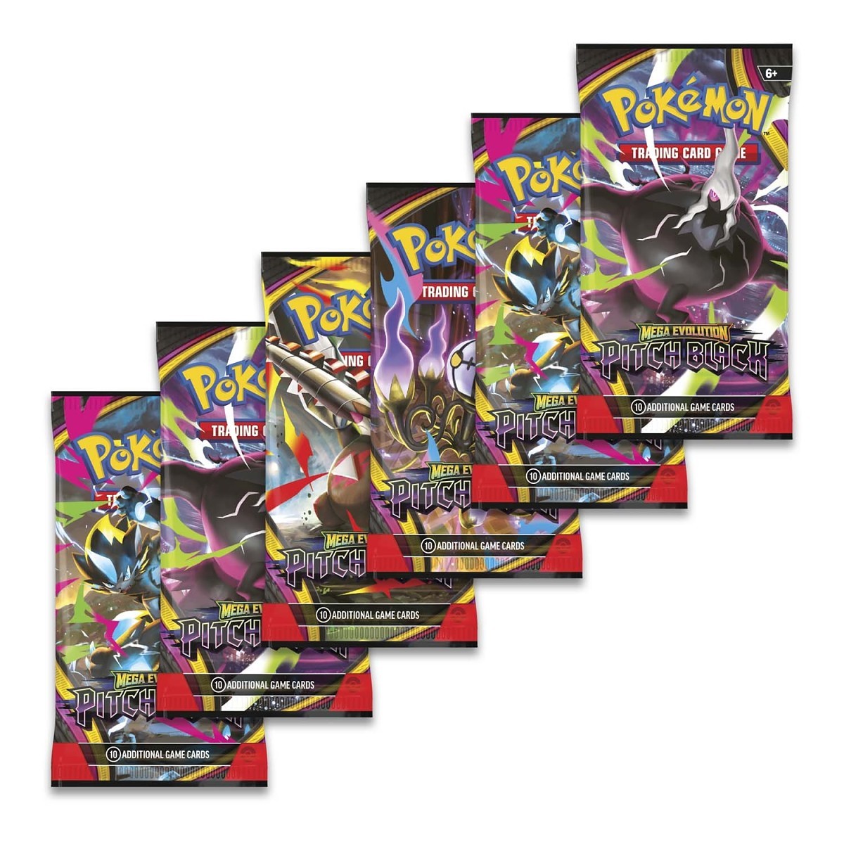 Pokémon TCG Mega Evolution Pitch Black booster packs, six pack bundle to open live or sent sealed