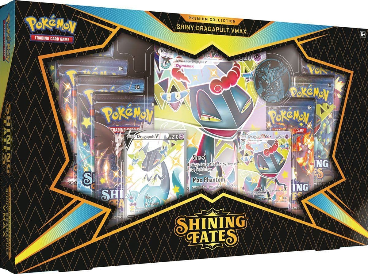 Pokémon Shining Fates Premium Collection shown with both box variants side by side