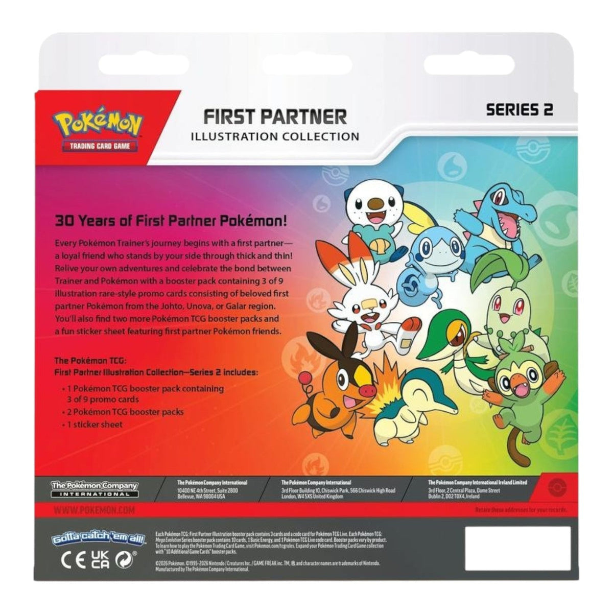 Pokémon TCG First Partner Illustration Collection Series 2 box close-up packaging detail