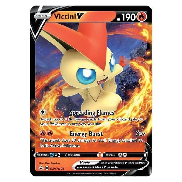 Pokémon TCG Victini V Battle Deck shown with its contents laid out