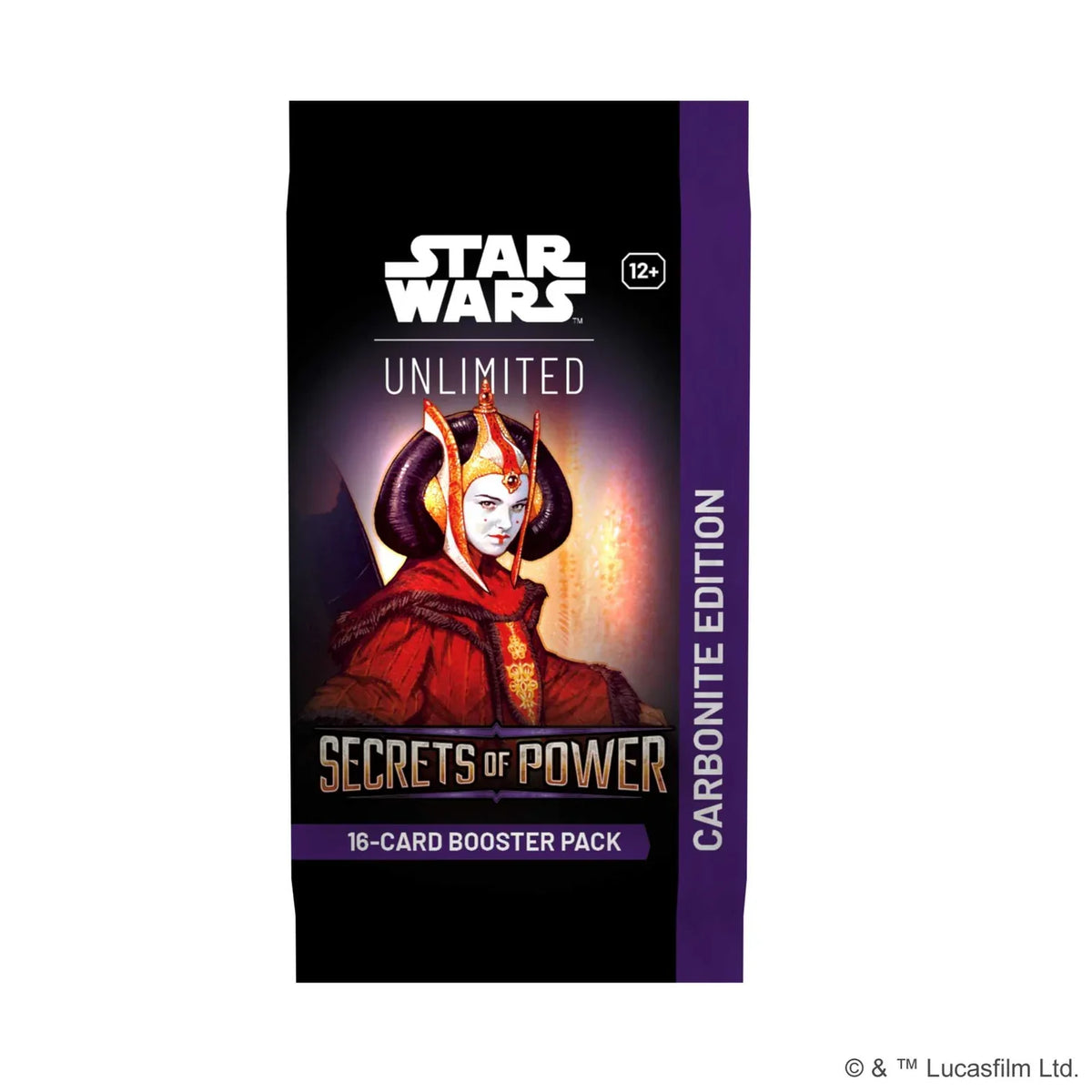 Star Wars: Unlimited Secrets of Power Carbonite Booster Box close-up packaging detail