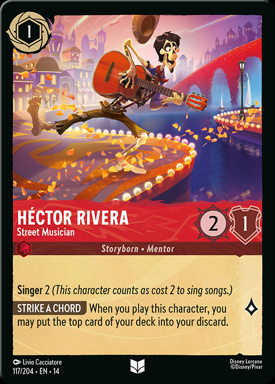 Example Hyperia City card: Héctor Rivera, Street Musician