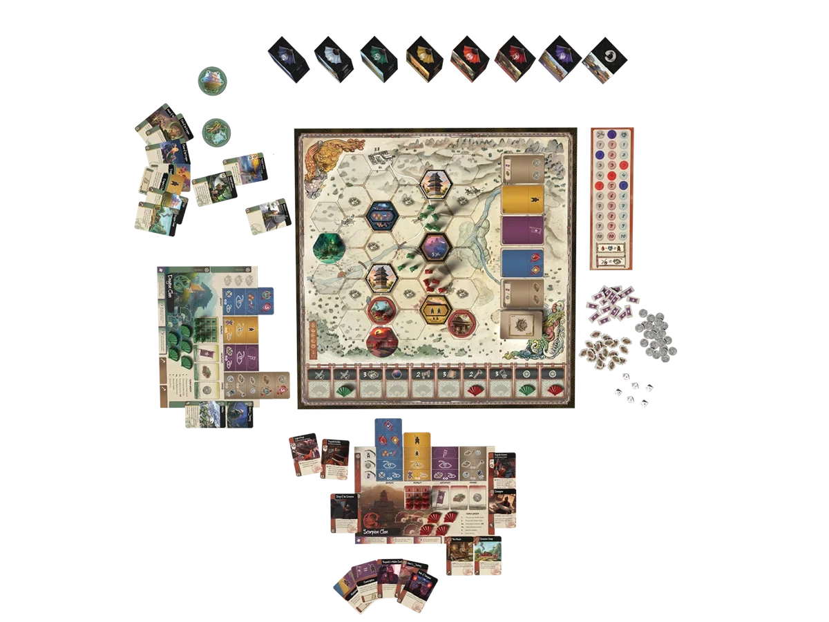 Every component in Gunsen The Battle for Toshi Ranbo laid out together