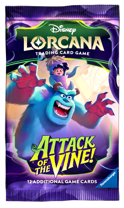 Disney Lorcana Attack of the Vine booster pack wrapper with the Set 13 vine artwork