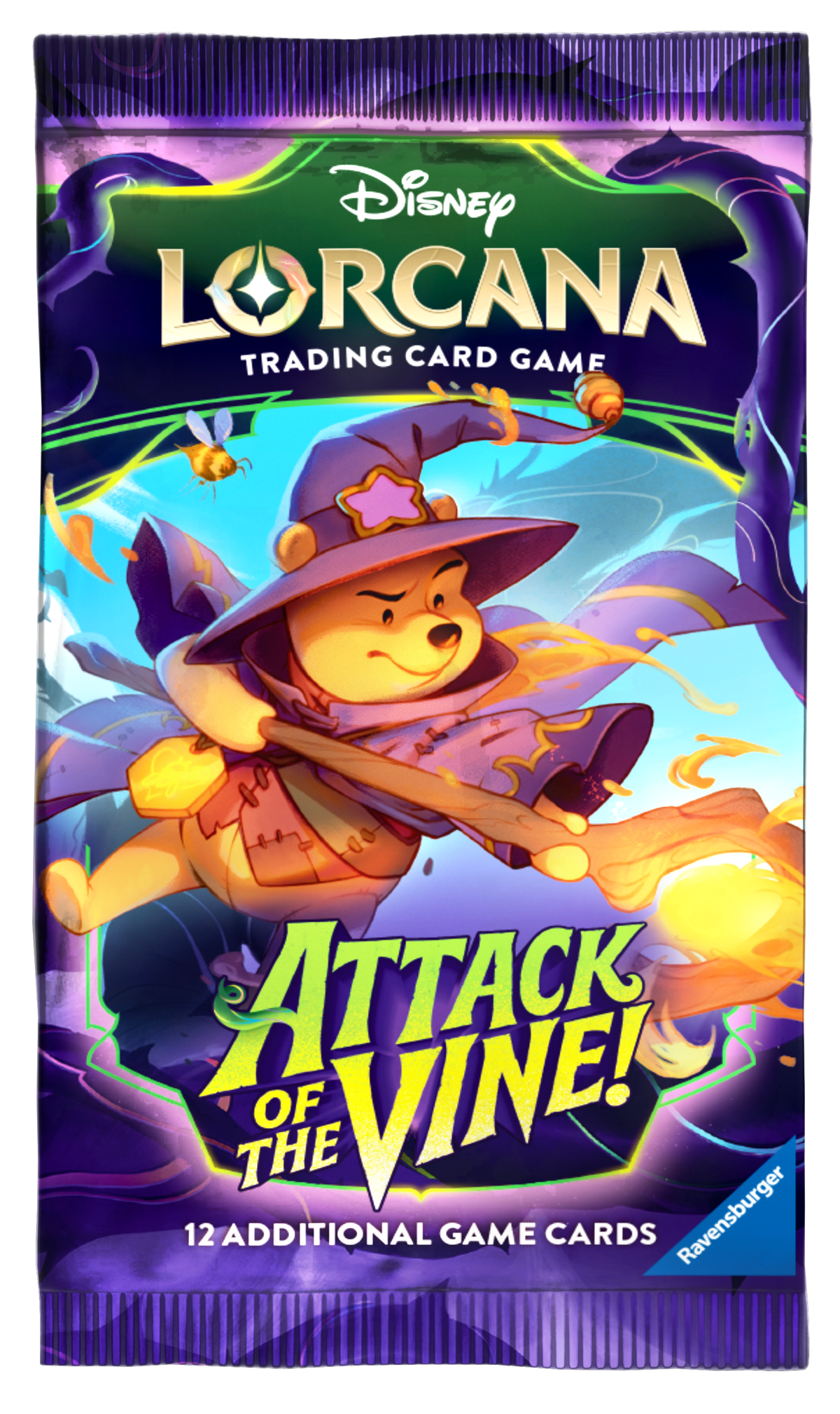 Disney Lorcana Attack of the Vine booster pack wrapper featuring Wizard Pooh