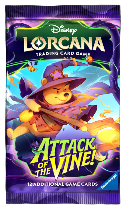 Disney Lorcana Attack of the Vine booster pack wrapper featuring Wizard Pooh