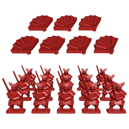 Gunsen order cards and battle tactics cards used to command your clan
