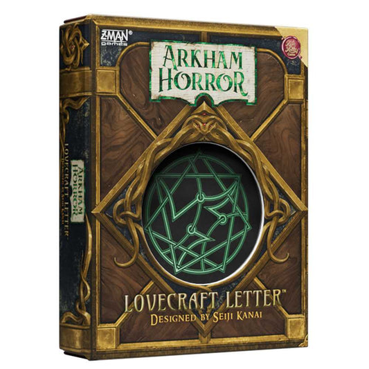 Arkham Horror Lovecraft Letter card game box, a Cthulhu mythos take on the Love Letter game