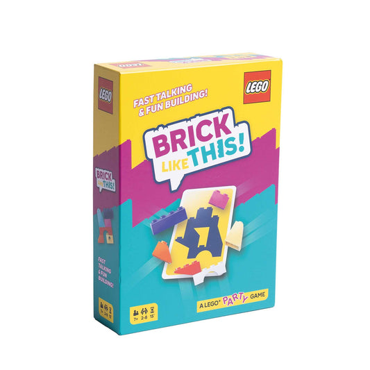 Brick Like This party game box, a fast building game where players race to finish challenges