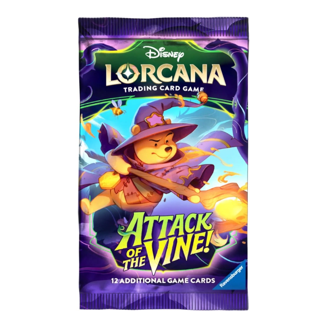 Disney Lorcana Attack of the Vine booster pack wrapper featuring Wizard Pooh