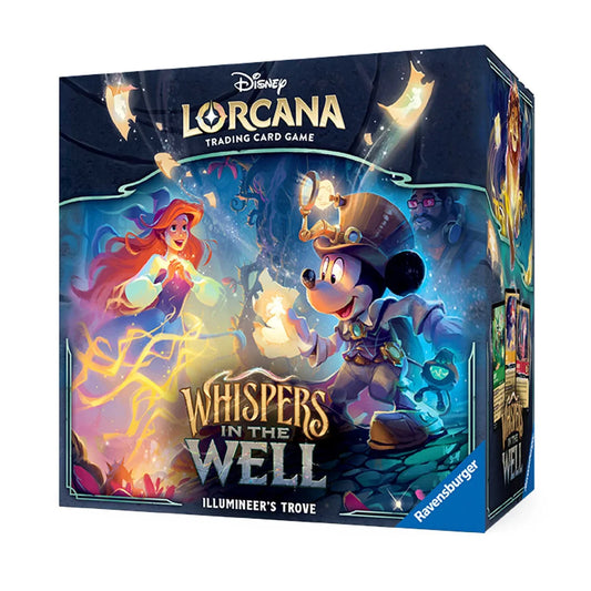 Disney Lorcana Whispers in the Well Illumineer's Trove storage box with set artwork