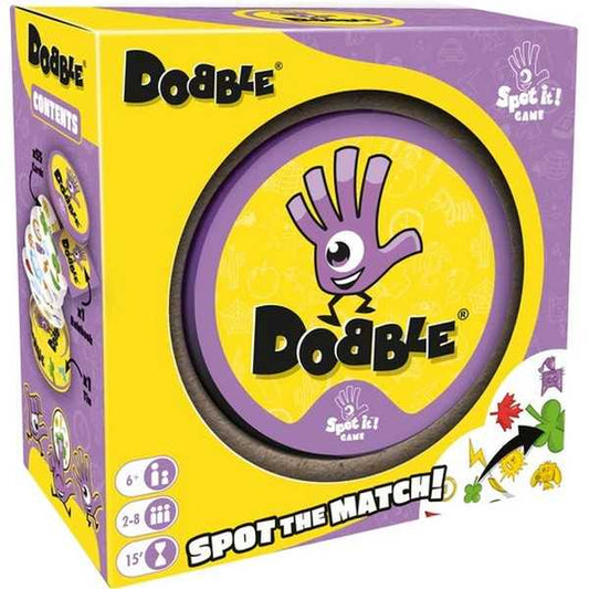 Dobble Classic card game tin with the matching symbols cover design