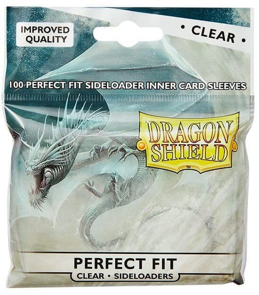Dragon Shield Perfect Fit Sideloader sleeves in clear, pack of 100 standard size inner sleeves