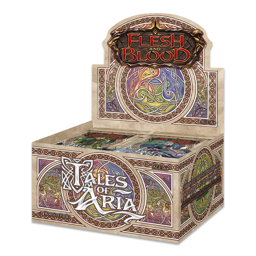 Flesh and Blood Tales of Aria 1st Edition booster box display, sealed
