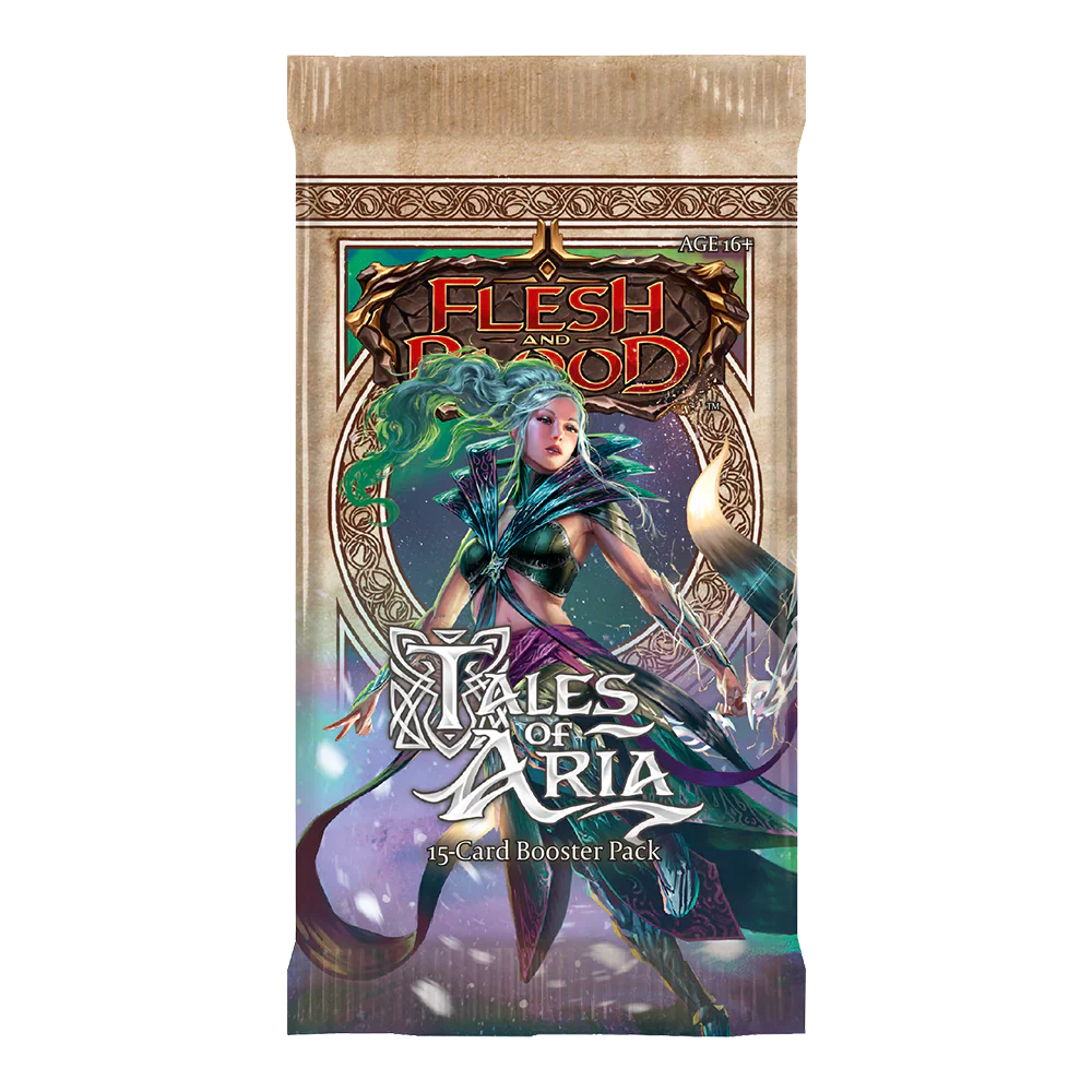 Flesh and Blood Tales of Aria 1st Edition booster pack with Lexi hero artwork