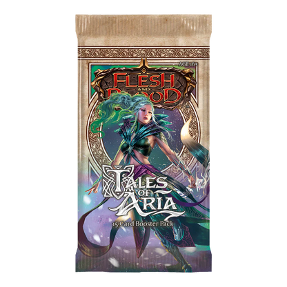 Flesh and Blood Tales of Aria 1st Edition booster pack with Lexi hero artwork