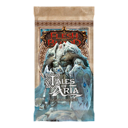 Flesh and Blood Tales of Aria 1st Edition booster pack with Oldhim hero artwork