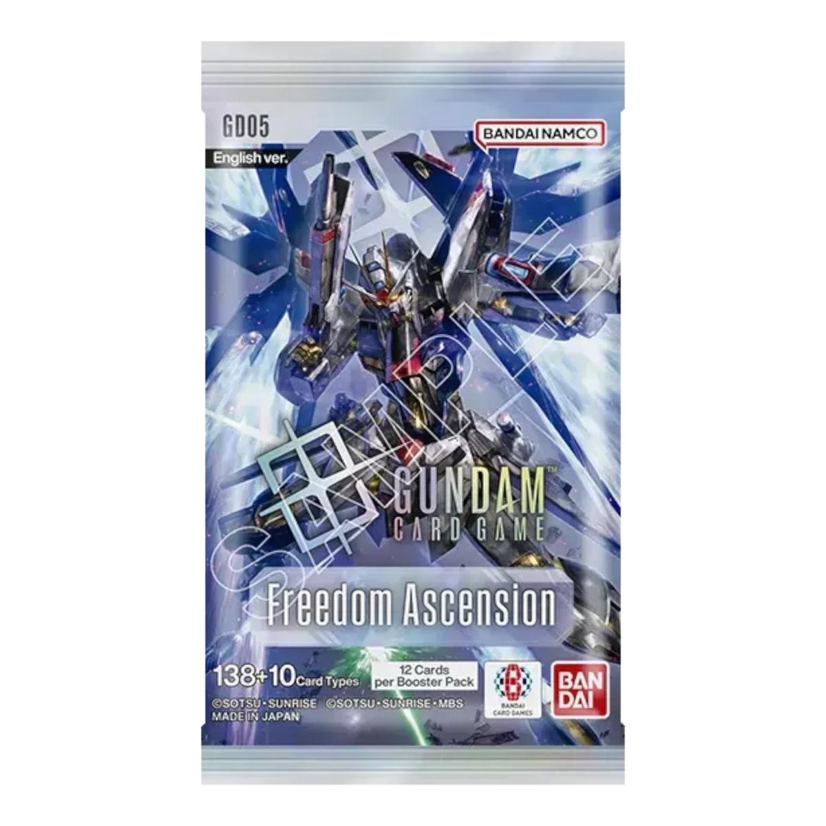 Gundam Card Game Freedom Ascension GD05 booster pack with Strike Freedom Gundam artwork