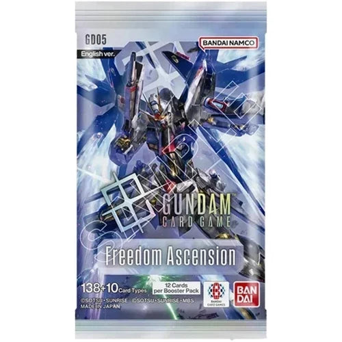 Gundam Card Game Freedom Ascension GD05 booster pack, single sealed pack of trading cards