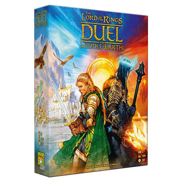 The Lord of the Rings: Duel for Middle-Earth two-player board game box shown front-on
