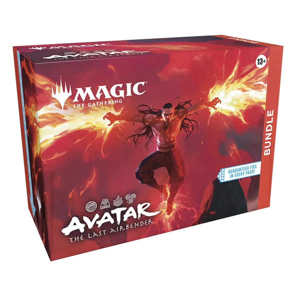 Back of the Magic: The Gathering Avatar: The Last Airbender Bundle box with contents listed