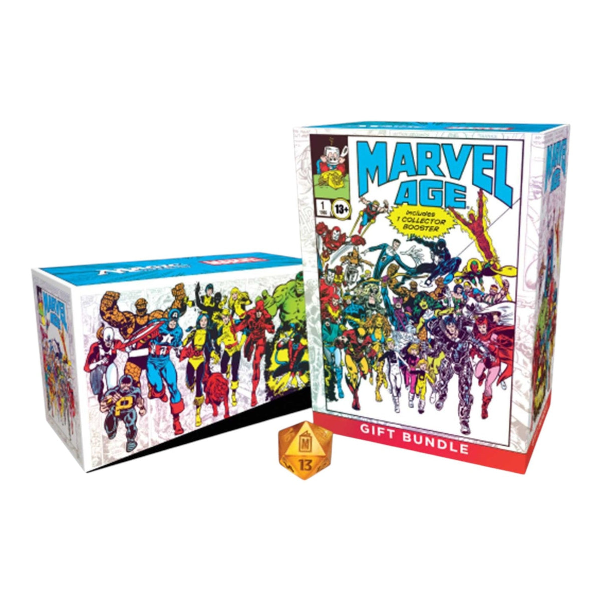 Magic: The Gathering Marvel Super Heroes Gift Bundle shown at an angle with its box artwork