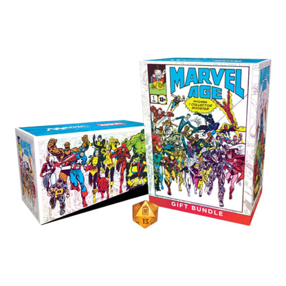 Magic: The Gathering Marvel Super Heroes Gift Bundle shown at an angle with its box artwork
