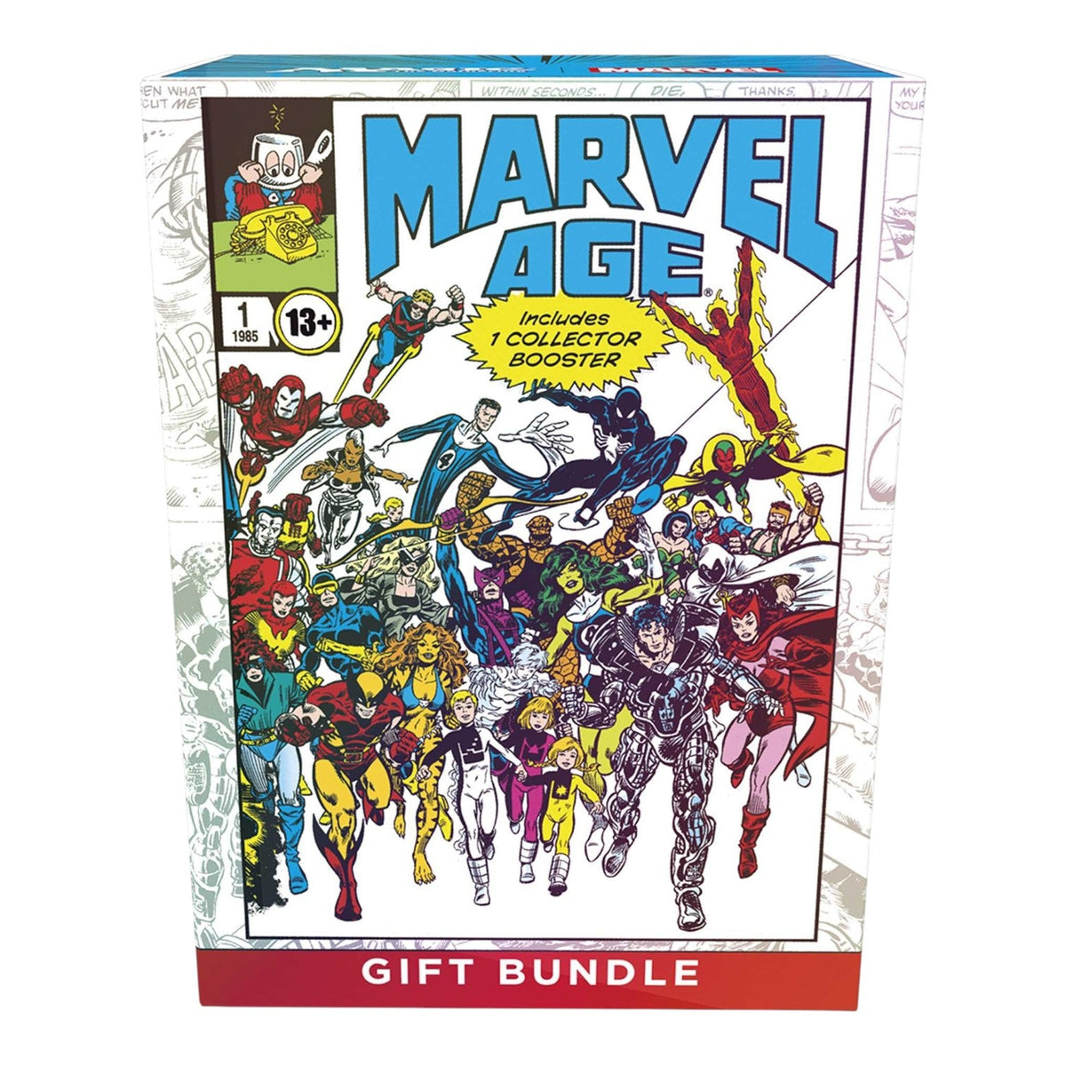 Back of the Magic: The Gathering Marvel Super Heroes Gift Bundle box with contents listed