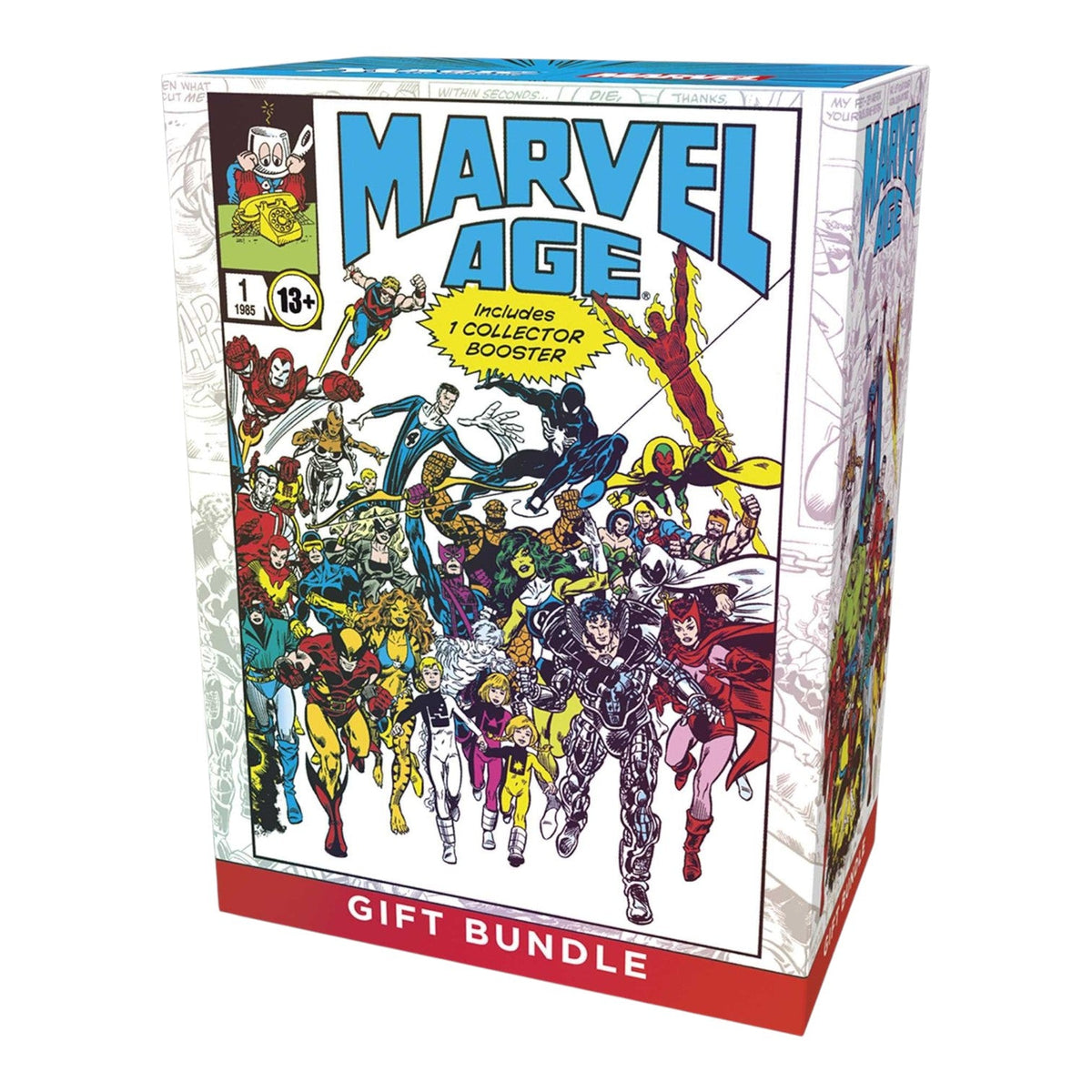 Contents of the Magic: The Gathering Marvel Super Heroes Gift Bundle laid out for display