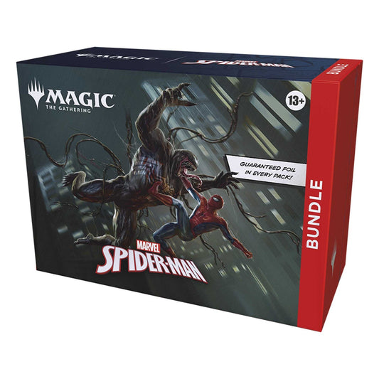 Magic: The Gathering Marvel's Spider-Man Bundle box shown front-on and sealed