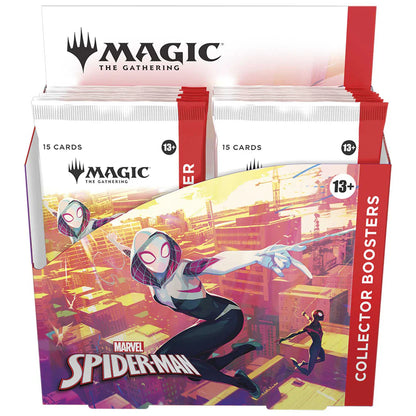 Back of the Magic: The Gathering Marvel's Spider-Man Collector Booster Box with product details