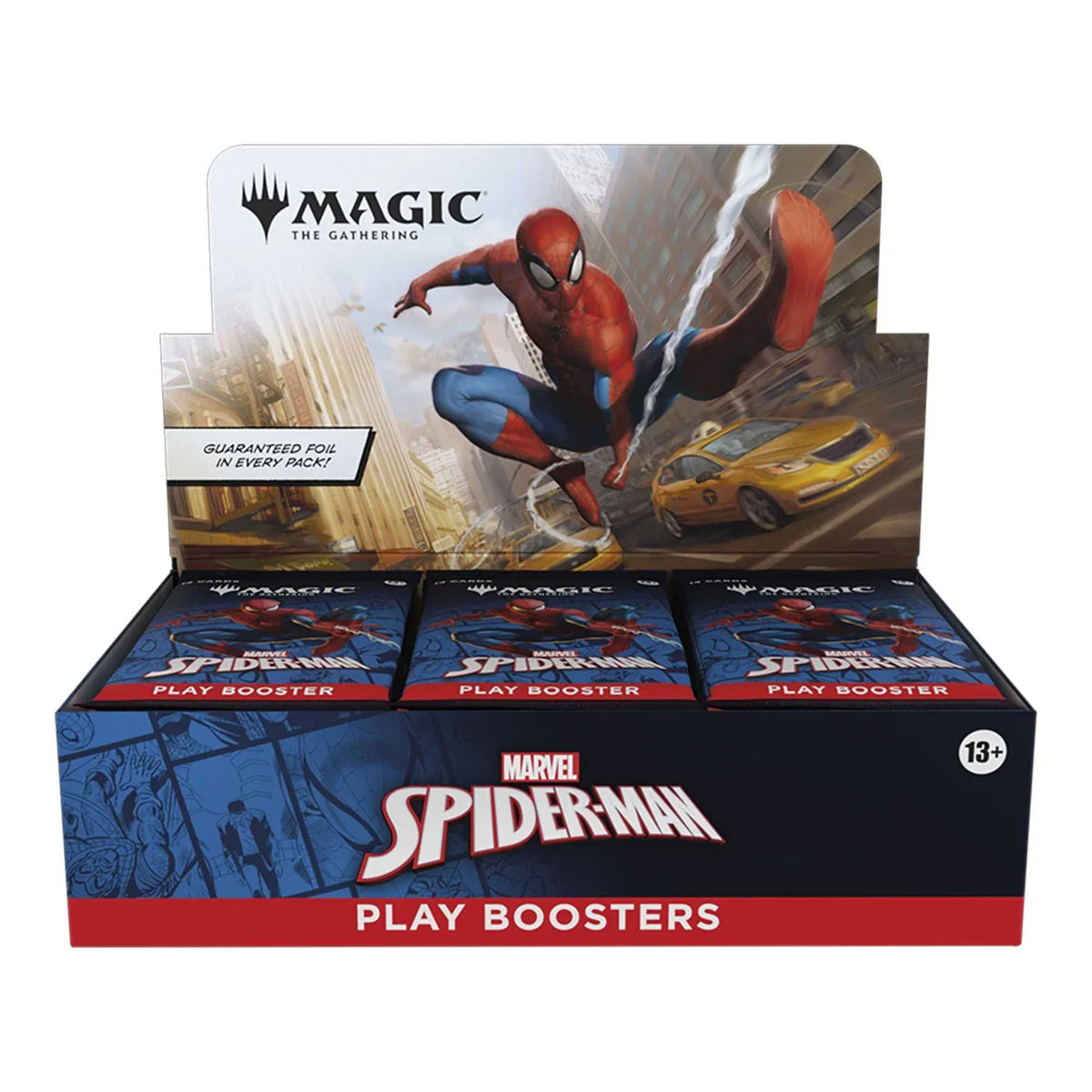 Back of the Magic: The Gathering Marvel's Spider-Man Play Booster Box with product details