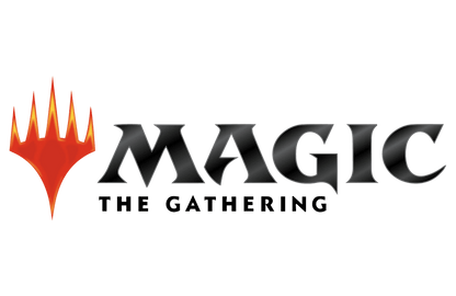 Magic: The Gathering logo in the classic black and white lettering on a transparent background