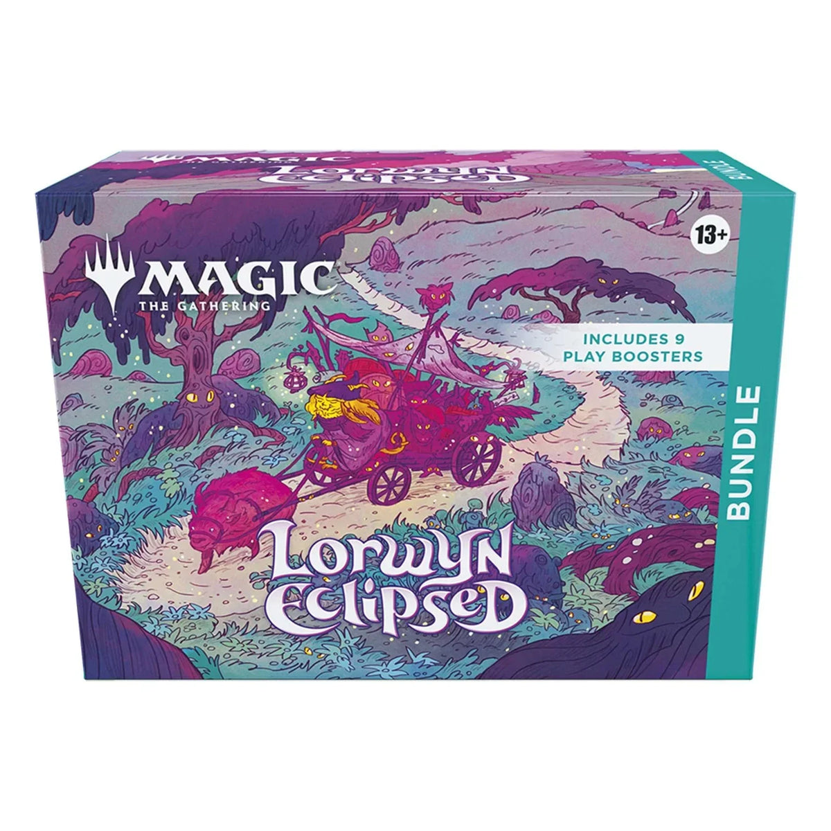 Magic: The Gathering Lorwyn Eclipsed bundle box photographed at an angle to show the side panel