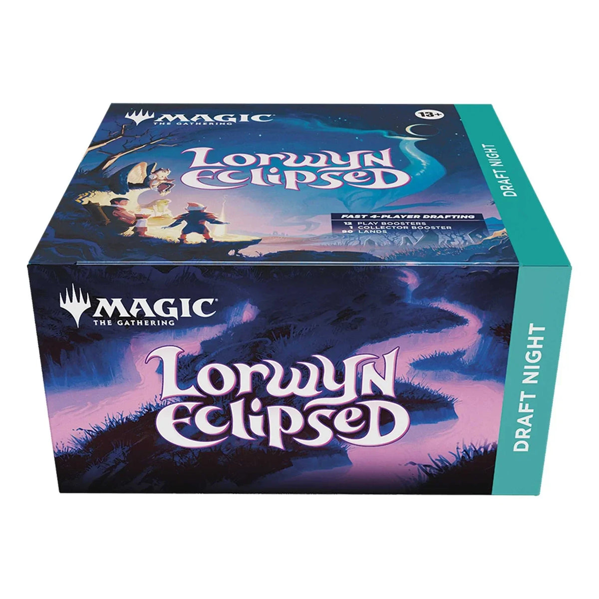 Front of the Magic: The Gathering Lorwyn Eclipsed Draft Night box showing the set artwork