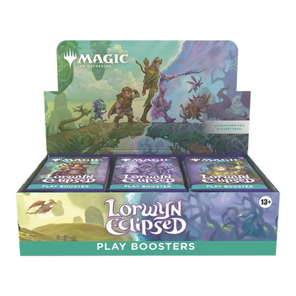 Magic: The Gathering Lorwyn Eclipsed play booster display box photographed at an angle