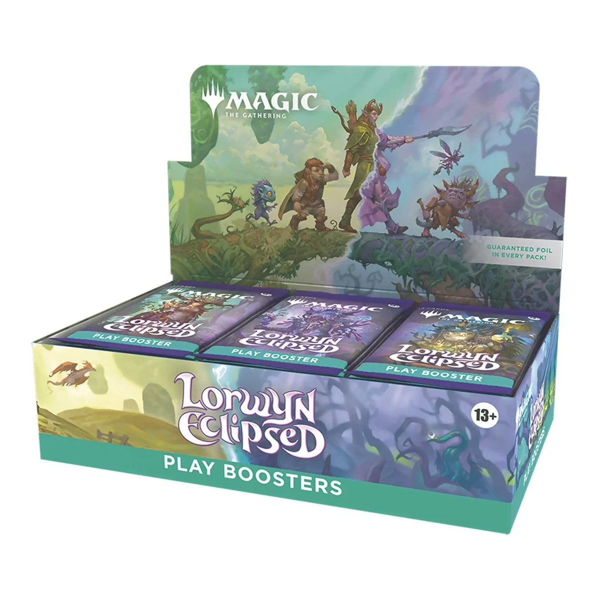 Front of the Magic: The Gathering Lorwyn Eclipsed play booster display box with the set logo