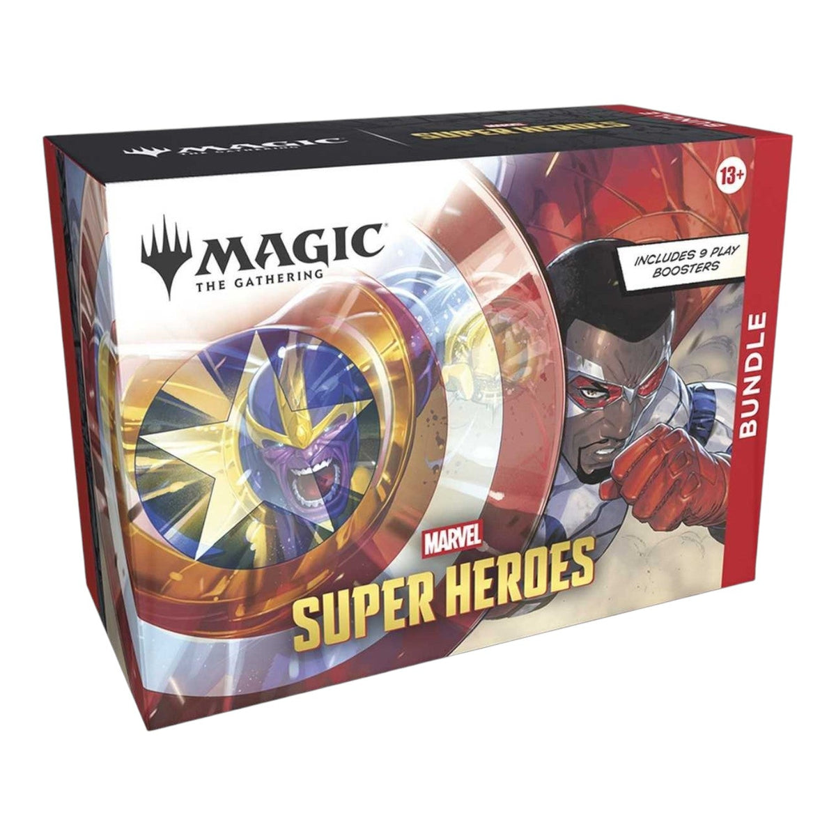 Magic: The Gathering Marvel Super Heroes Bundle sealed box shown front-on