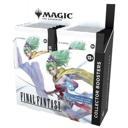 Magic: The Gathering Final Fantasy Collector Booster Box shown front-on with Final Fantasy artwork