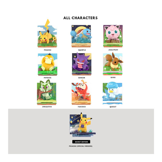 All the figures that can come in a sealed case of nine Choose Your Partner blind boxes