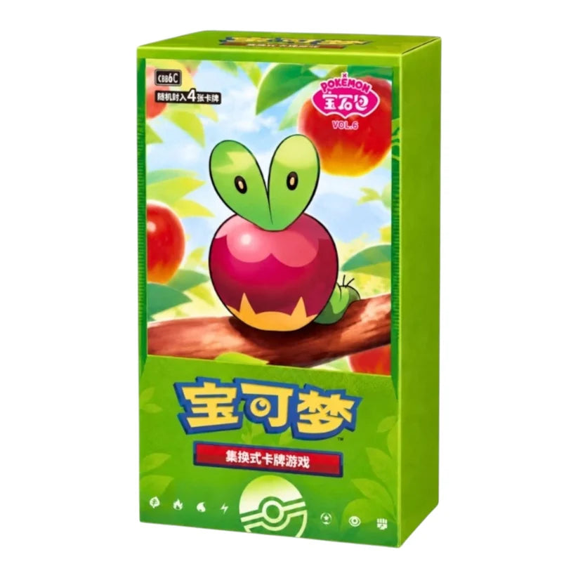 Sealed CBB6C Gem Pack Vol. 6 Simplified Chinese booster box, front artwork showing Applin among apple trees — Neo Cards & Collectables