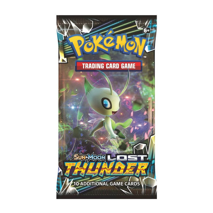 Lost Thunder booster pack with the Celebi wrapper