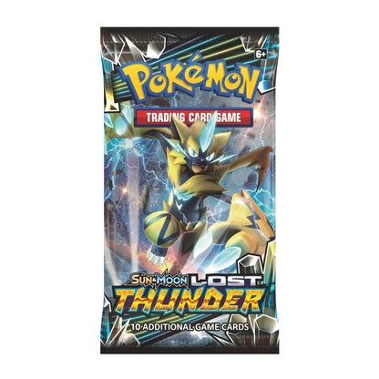 Lost Thunder booster pack with the Zeraora wrapper