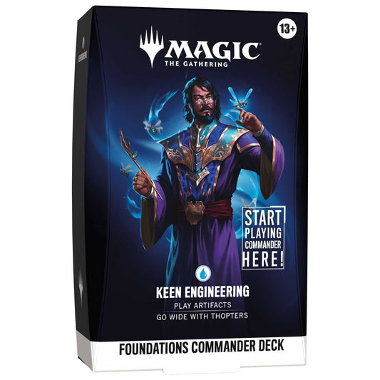 Keen Engineering Foundations Commander deck box, the mono-blue artifact deck led by Sai