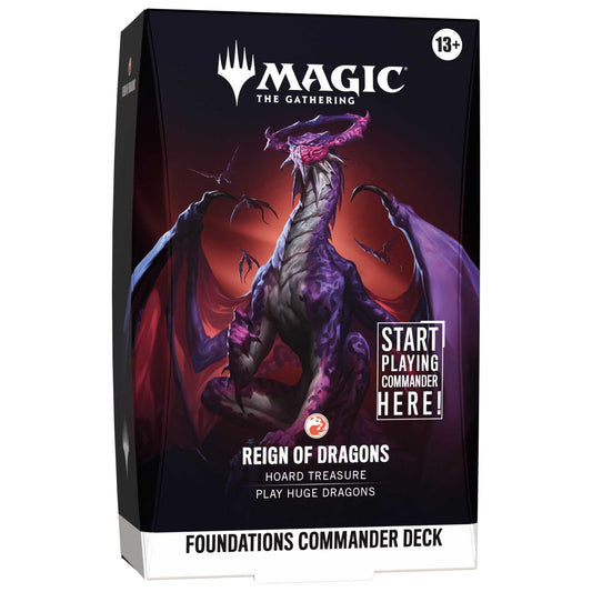 Reign of Dragons Foundations Commander deck box, the mono-red Dragon deck led by Lathliss