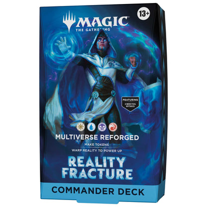 Side view of the Multiverse Reforged Commander deck box from Reality Fracture