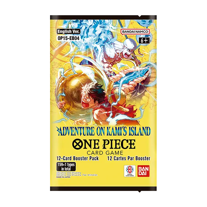 Single sealed booster pack from the One Piece Card Game Adventure on Kami's Island OP15-EB04 set