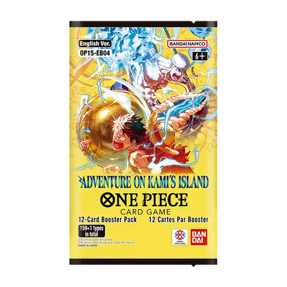 Single sealed booster pack from the One Piece Card Game Adventure on Kami's Island OP15-EB04 set